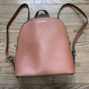 Michael Kors Large Backpack in Luggage Brown Saffiano Leather